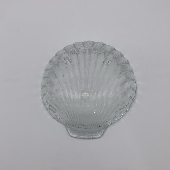 Vtg. 1983 Leonard Chip & Dip Serving Set Large Clear Shell With Scalloped Edge - Picture 10 of 12